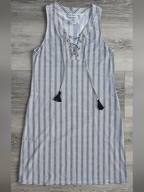 Tommy Bahama Women’s Striped Lace-Up Tank Dress w/ Pockets Size XS